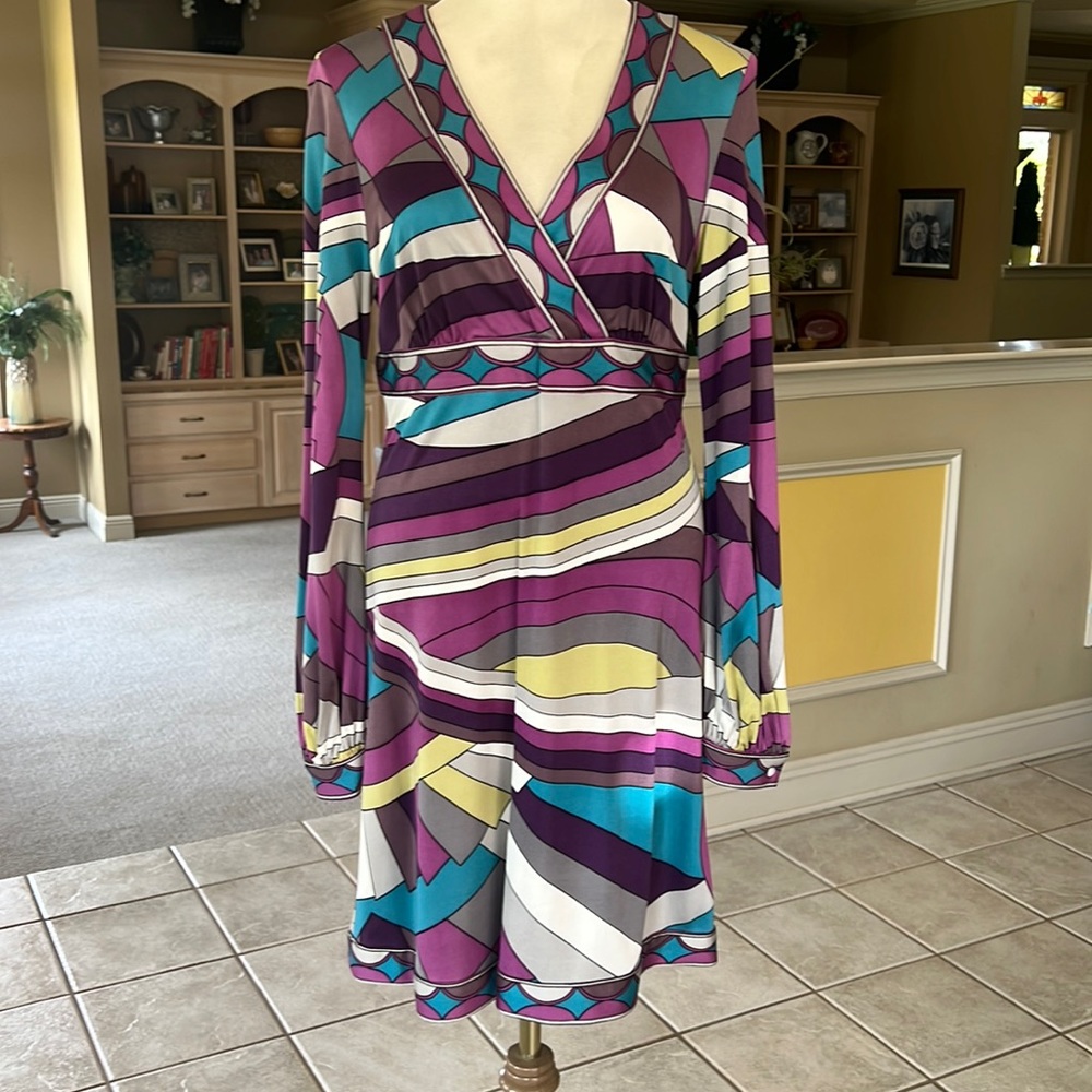 LAUNDRY Empire Waist A-Line Dress Purple Size 8